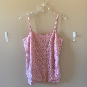 Ann Taylor Loft pink lace tank top